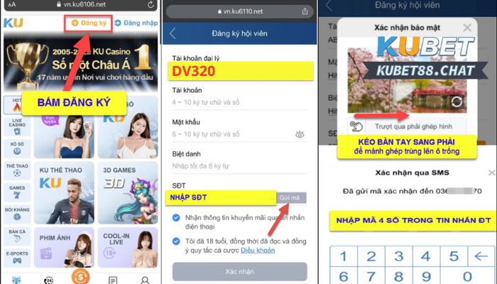 Hướng dẫn đăng ký Kubet88 trên ứng dụng Mobile