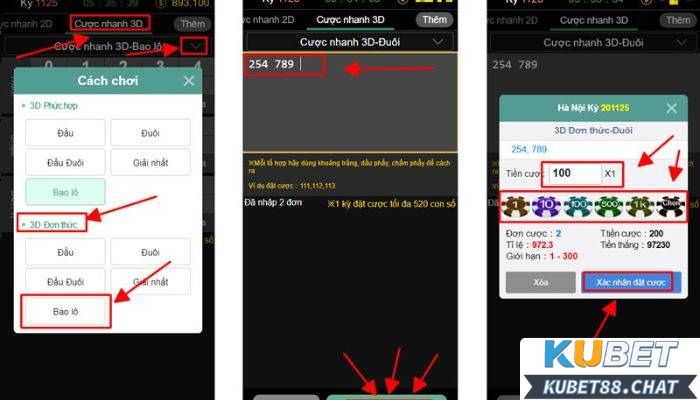 Hướng dẫn chi tiết các bước tham gia cách đánh lô 3 càng trên Kubet